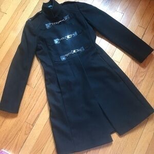 VIA SPIGA  Women's Military Toggle Coat Black!
